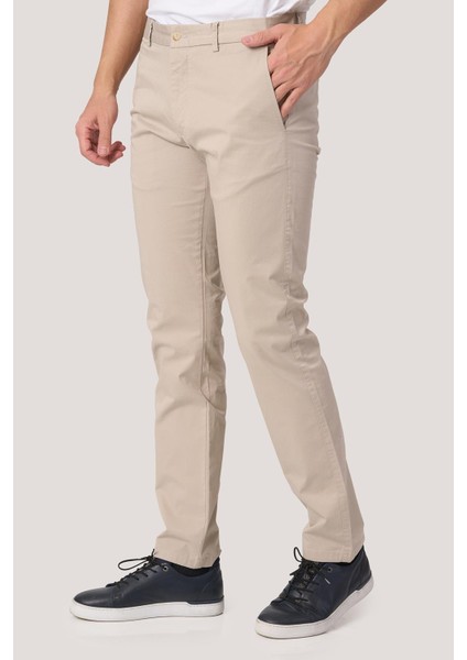 2025-K P1046 Zaha Gabardın Keten Pantolon Bej