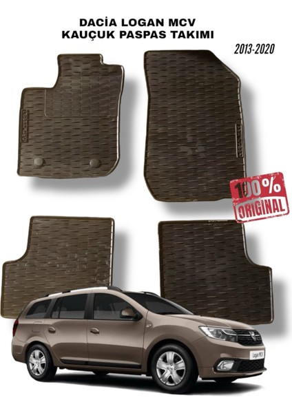 Logan Mcv Monogramlı (2013-2020) Kauçuk Paspas Takımı -Koku Yapmaz-Orjinal Servis Ürünüdür