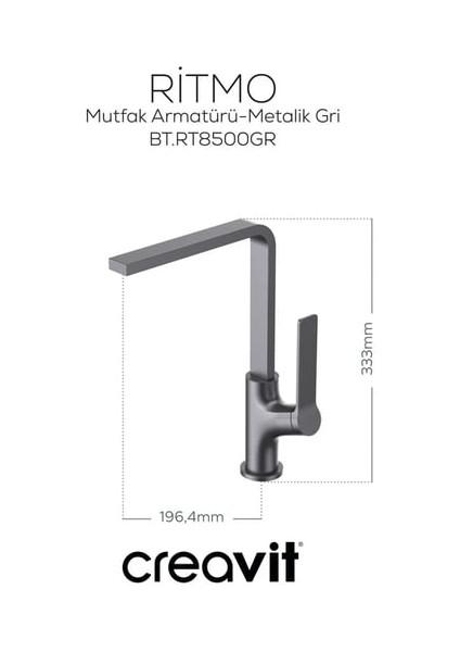 RT8500GR Ritmo Mutfak Bataryası Metalik Gri fiyatları