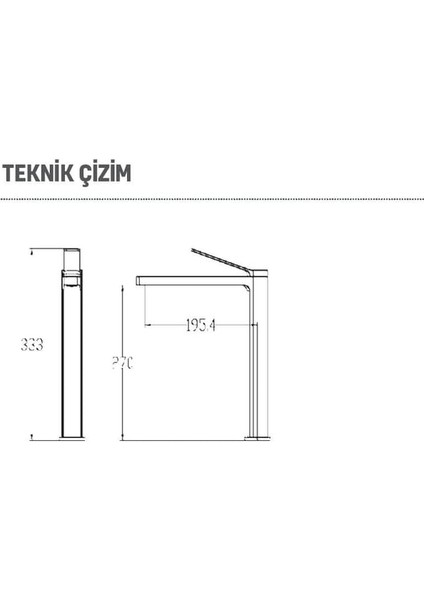 RT6500GR Ritmo Uzun Lavabo Bataryası Mat Gri