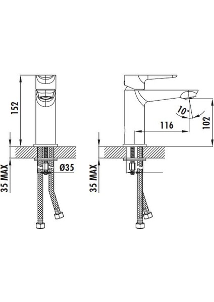 Pr1500 Pure Lavabo Bataryası Krom