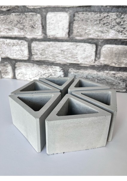 Beton Saksı Üçgen Model 6 Lı Set modelleri