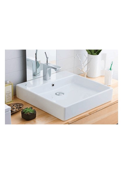 NX255 Next 50X50 cm Setüstü Düz Kare Lavabo