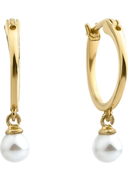 Halka Inci Gümüş Küpe