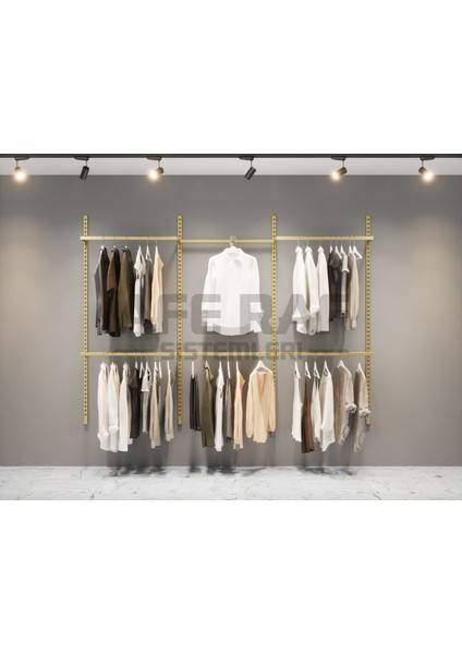 Mağaza Raf Sistemi, Askılık Sistemi, Butik Rafı, Mağaza Stand, Giyinme ODASI-185X200