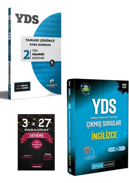 Modadil Yayınları Yds Tamamı Çözümlü Modüler Soru Bankası 2 Tüm+Pegem Yayınları 2025 Yds Ingilizce Çıkmış Sorular