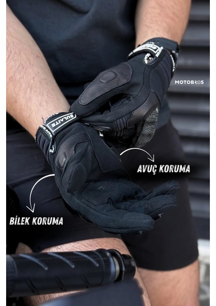 Motosiklet Eldiveni Dokunmatik Motor Eldiven Avuç Içi Korumalı Motorcu Eldiveni Karbon Koruma