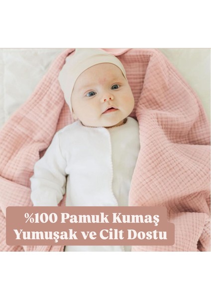 4 Katlı Çok Amaçlı Müslin Örtü & Battaniye Pamuk, Oeko-Teks Sertifikalı 80X80 cm fiyatları