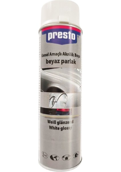 Parlak Beyaz Akrilik Sprey Boya 500 Ml.