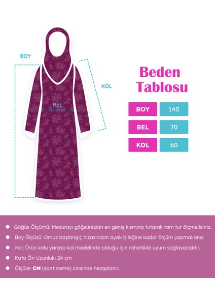 Manolyaşal Pratik Tek Parça Manolya Çiçek Desenli Namaz Elbisesi - Pembe