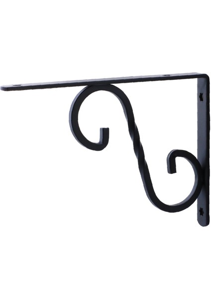 Raf Altı Metal Ayak Ferforje Siyah Raf Tutucu 150 x 230 mm (2 Adet)
