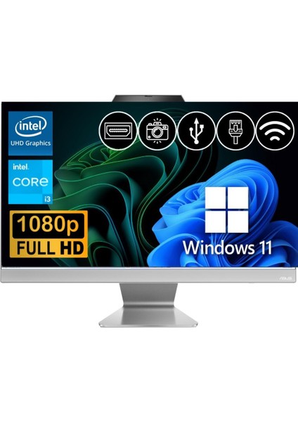 I3-1315U 24GB Ddr5 1tb M.2 SSD A3402WVAK-I38256W0D ATL33 23.8" W11PRO Beyaz All In One Bilgisayar