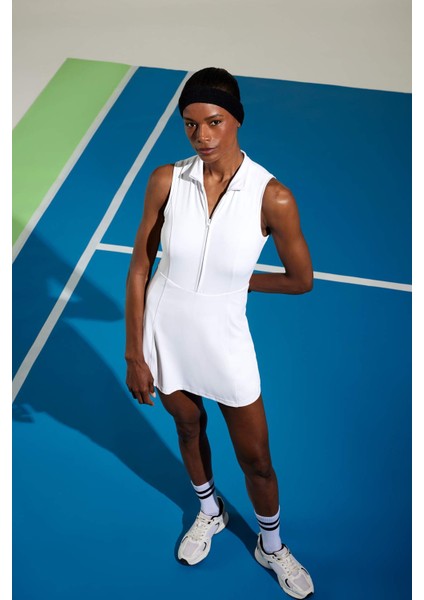 Fit Standart Fit Fermuarlı Dik Yaka Kolsuz Mini Tenis Elbisesi D9320AX25SP fiyatları