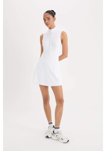 Fit Standart Fit Fermuarlı Dik Yaka Kolsuz Mini Tenis Elbisesi D9320AX25SP indirimleri