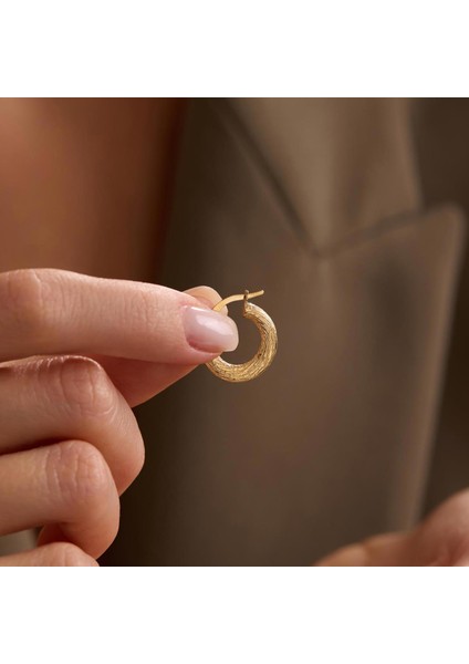 14 Ayar Altın Italyan Yassı Çizgili Halka Küpe 1,5 cm fiyatları