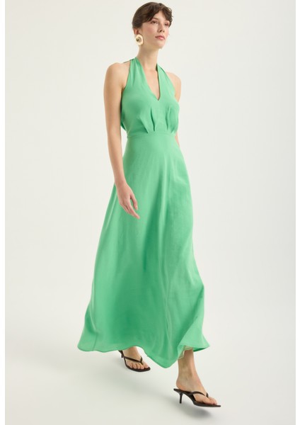 Boyundan Bağlamalı Uzun Elbise fiyatları