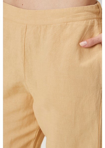 Lino Keten Pantolon Kum Beji