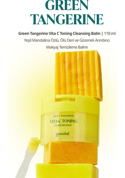 Yeşil Mandalina Özlü, Makyaj Temizleme Balmı Goodal Green Tangerine Vita C Toning Cleansing Balm