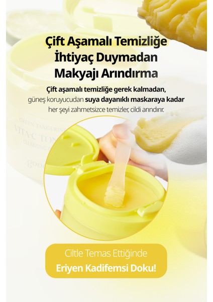 Yeşil Mandalina Özlü, Makyaj Temizleme Balmı Goodal Green Tangerine Vita C Toning Cleansing Balm