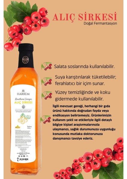 Alıç Sirkesi Doğal Fermantasyon 500ml Cam Şişe fiyatları