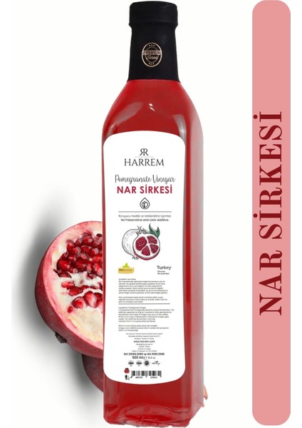 Nar Sirkesi Doğal Fermantasyon 500ml Cam Şişe