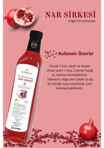 Nar Sirkesi Doğal Fermantasyon 500ml Cam Şişe modelleri