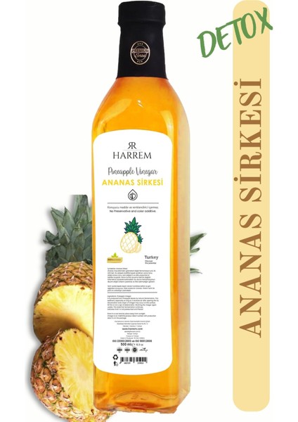 Ananas Sirkesi Doğal Fermantasyon 500ML Cam Şişe