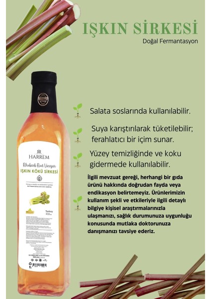 Işkın Kökü Sirkesi Doğal Fermantasyon 500ML Cam Şişe