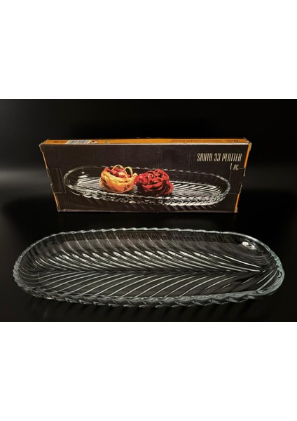Kayık Tabak Santa Cam Kayık Sunum Tabağı 33CM