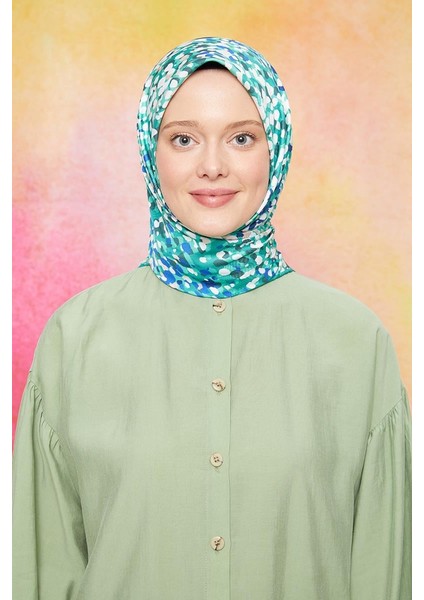 Yeşil Batik Desen Twill Digital Eşarp fiyatları