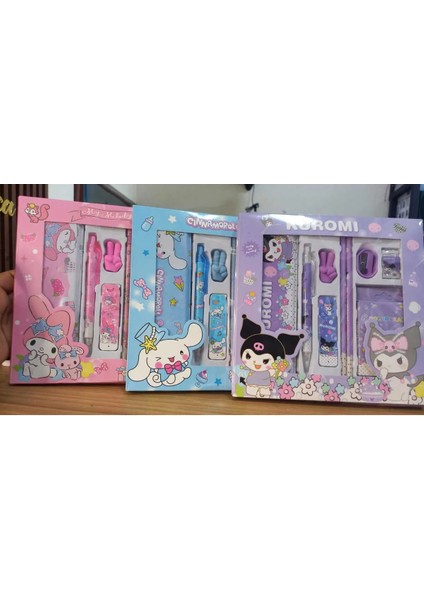 Sanrio Kuromi My Melody Cinnamoroll Kırtasiye Seti 14 Parça Kuromi Kırtasiye Seti modelleri