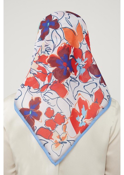 Mavi Yonca Desen Soft Cotton Eşarp fırsatları