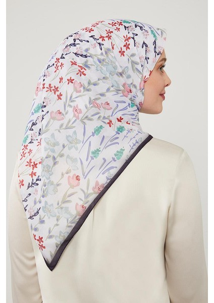 Koyu Lacivert Çiçekli Cotton Eşarp fiyatları