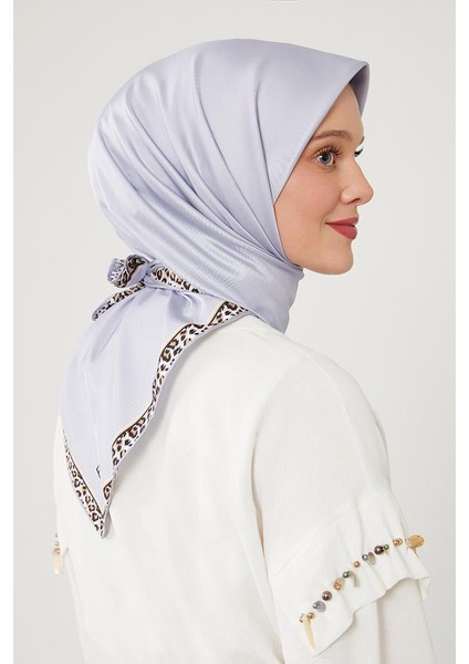 Gri Leopar Desen Twill Digital Eşarp fırsatları