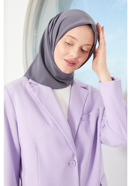 Koyu Gri Medine Ipeği Eşarp