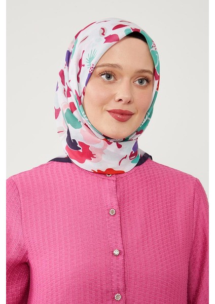 Yeşil Soyut Çiçek Desen Cotton Eşarp fiyatları