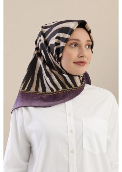 Mor Twill Digital Eşarp