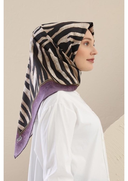 Mor Twill Digital Eşarp