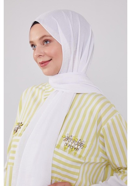 Beyaz Junset Şal modelleri