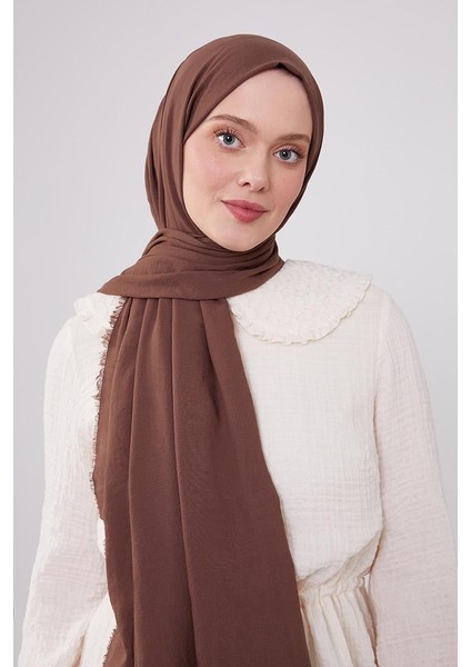 Koyu Kahverengi Maxi Cotton Şal