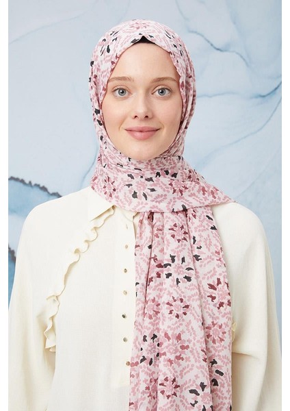Pembe Tomurcuk Desen Cotton Şal
