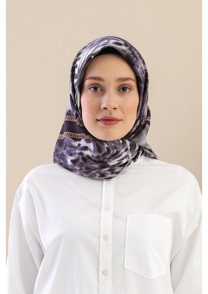 Mor Twill Digital Eşarp