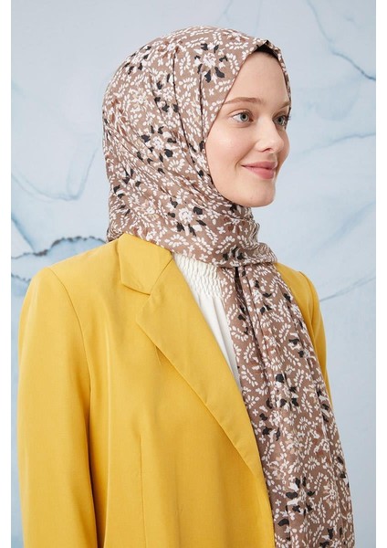 Koyu Bej Tomurcuk Desen Cotton Şal modelleri