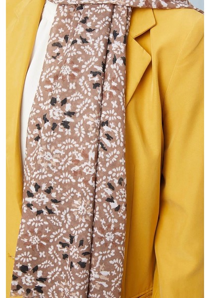 Koyu Bej Tomurcuk Desen Cotton Şal fırsatları