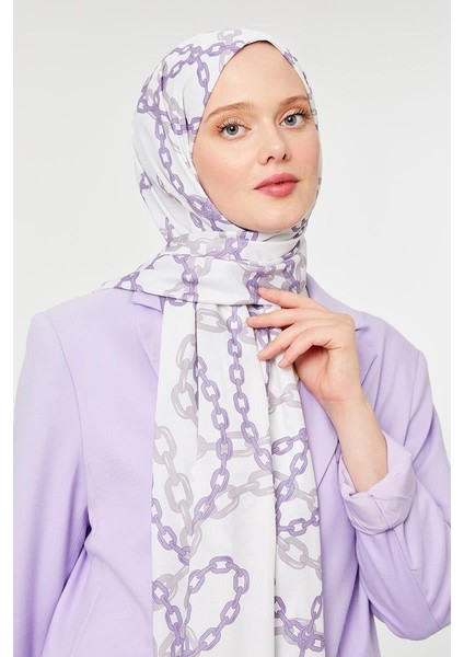 Menekşe Zincir Desen Mono Şal fiyatları