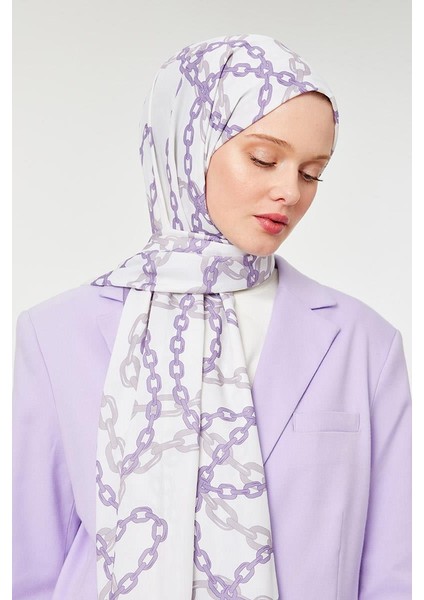 Menekşe Zincir Desen Mono Şal fırsatları