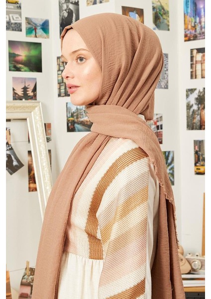 Açık Kahverengi Maxi Cotton Şal modelleri