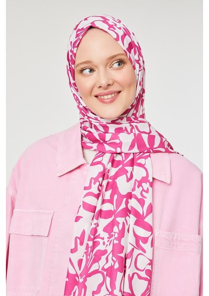 K.Fuşya Yonca Desen Mono Şal modelleri