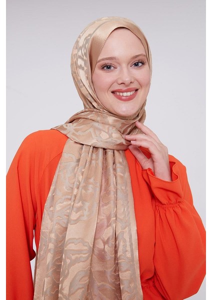 Sütlü Kahve Gül Desen Deluxe Devore Şal fiyatları