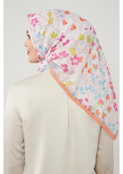 Turuncu Çiçekli Cotton Eşarp modelleri